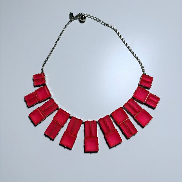 Kate Spade Y2K Hot Chip Necklace - Gold Plated Geometric Stone Statement Jewelry - Picture 1 of 7